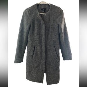 H&M Coat Women’s Size 2 Wool Blend Fully Lined Winter Heather Gray